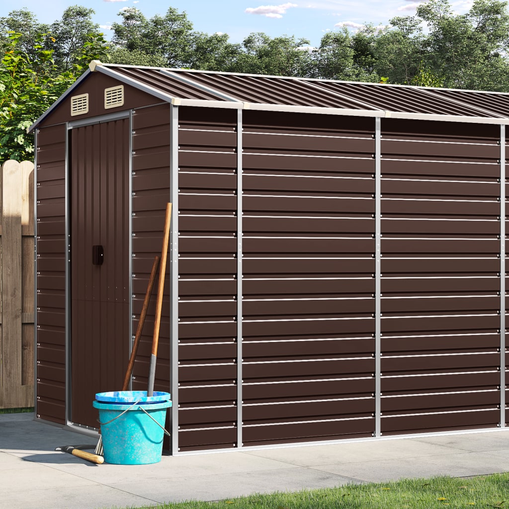 vidaXL Tuinschuur 191x130x198 cm gegalvaniseerd staal groen