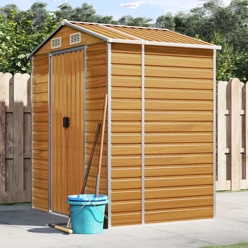 vidaXL Tuinschuur 191x130x198 cm gegalvaniseerd staal groen