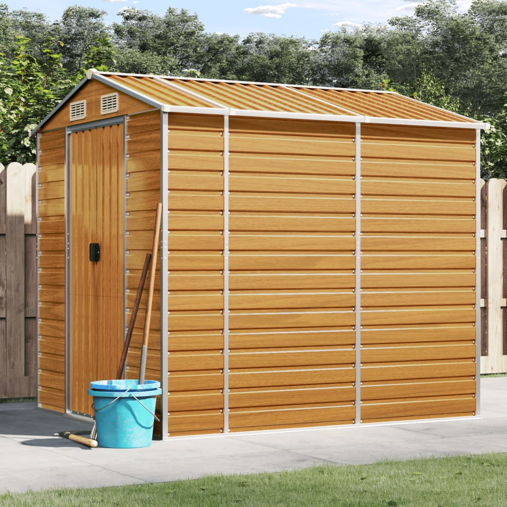 vidaXL Tuinschuur 191x130x198 cm gegalvaniseerd staal groen