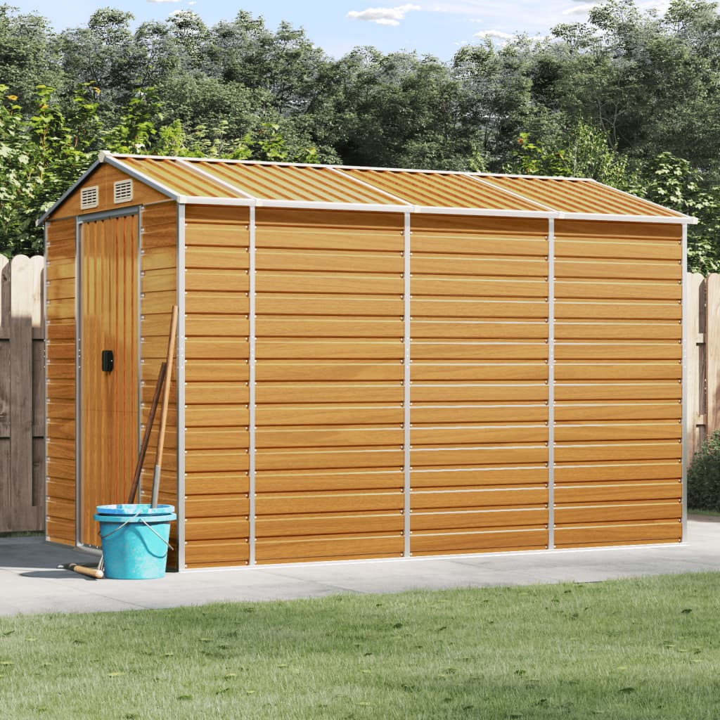 vidaXL Tuinschuur 191x130x198 cm gegalvaniseerd staal groen