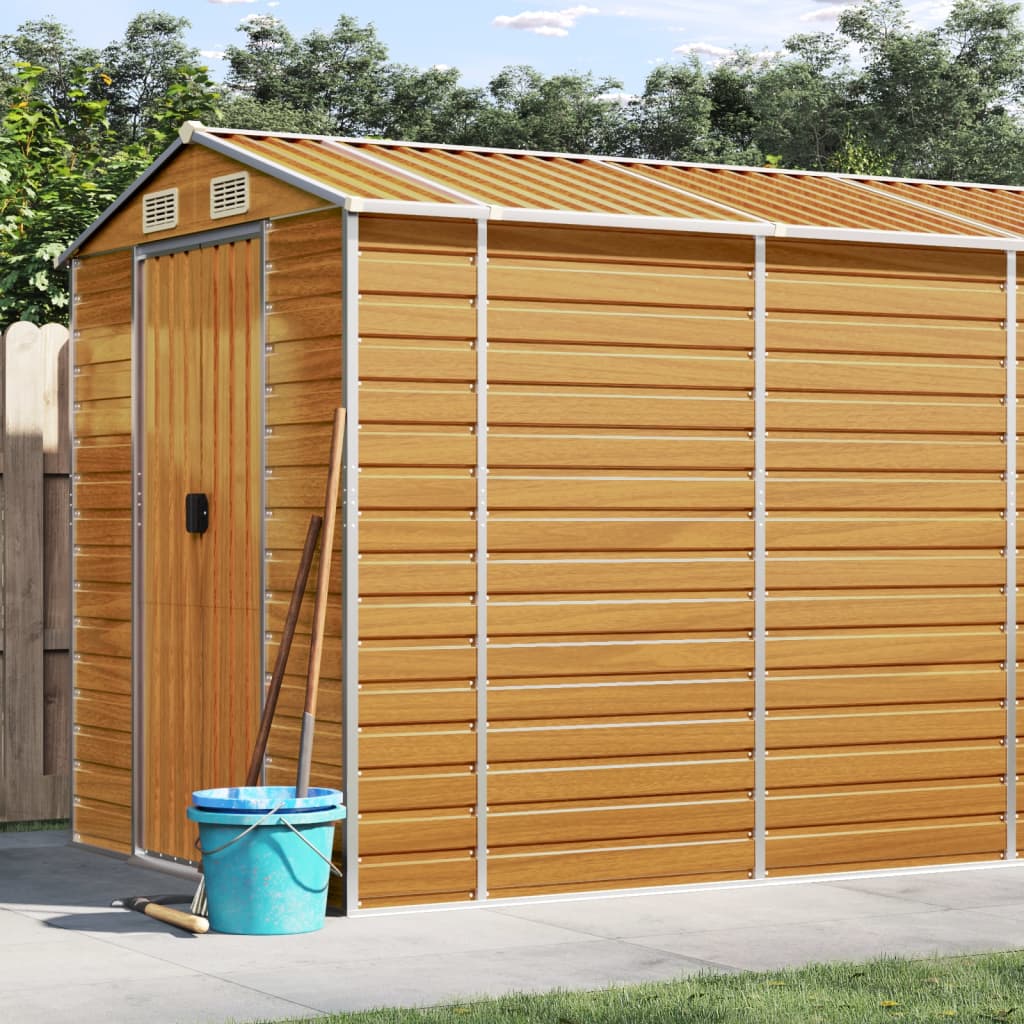 vidaXL Tuinschuur 191x130x198 cm gegalvaniseerd staal groen