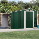vidaXL Tuinschuur 277x192,5x179 cm gegalvaniseerd staal groen