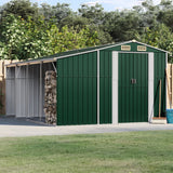 vidaXL Tuinschuur 277x192,5x179 cm gegalvaniseerd staal groen