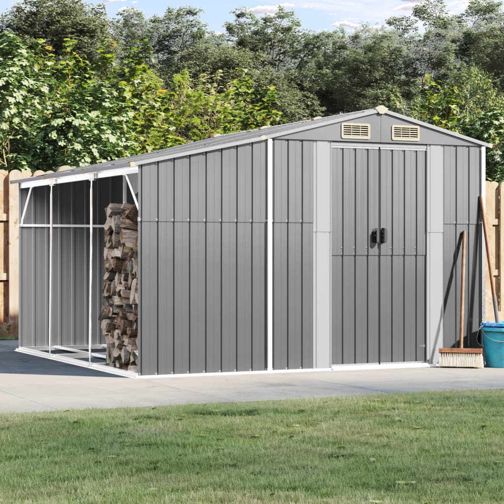 vidaXL Tuinschuur 277x192,5x179 cm gegalvaniseerd staal groen