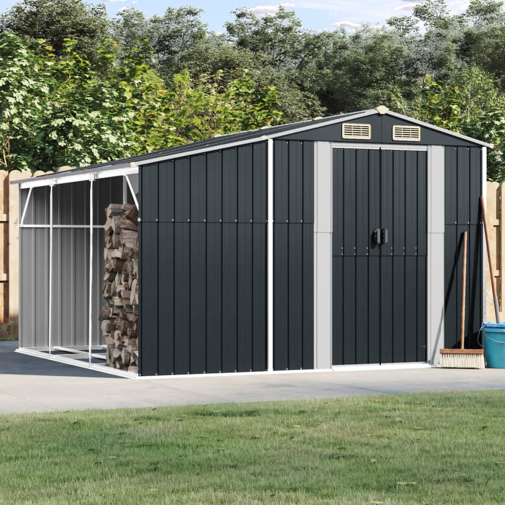 vidaXL Tuinschuur 277x192,5x179 cm gegalvaniseerd staal groen