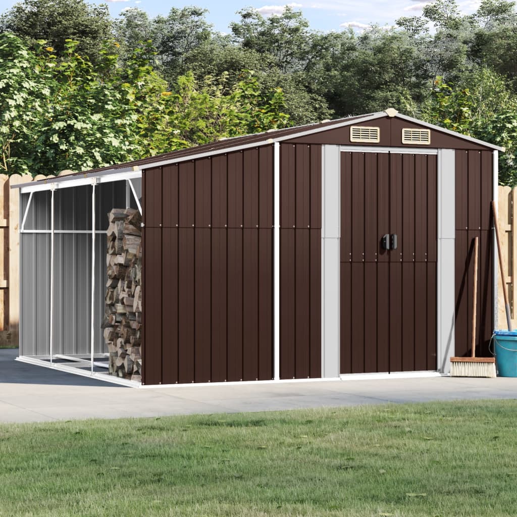 vidaXL Tuinschuur 277x192,5x179 cm gegalvaniseerd staal groen