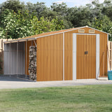 vidaXL Tuinschuur 277x192,5x179 cm gegalvaniseerd staal groen