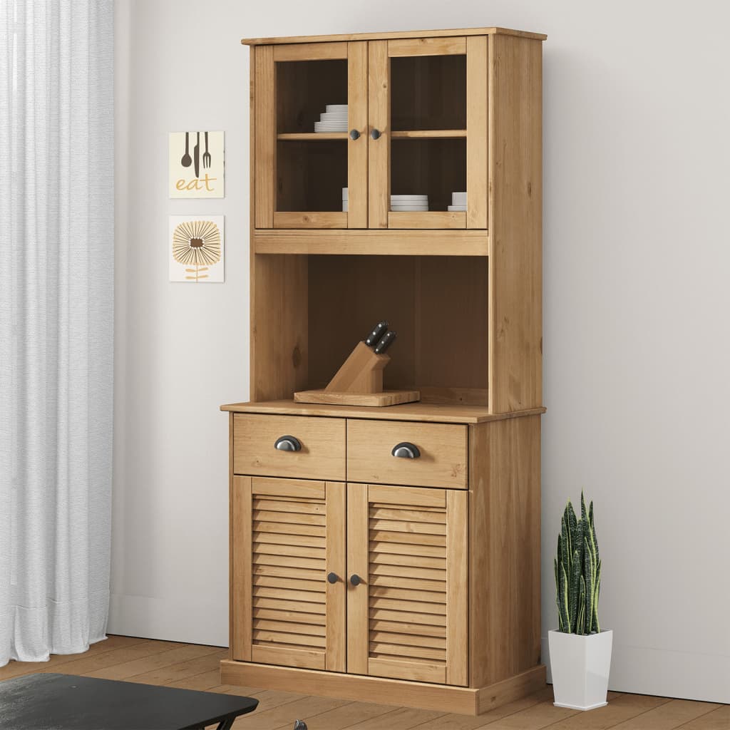 vidaXL Hoge kast VIGO 78x40x175 cm massief grenenhout