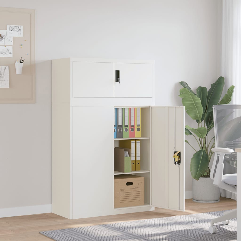 vidaXL Filing Cabinet 90x40x110 cm Steel White