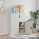vidaXL Filing Cabinet 90x40x110 cm Steel White