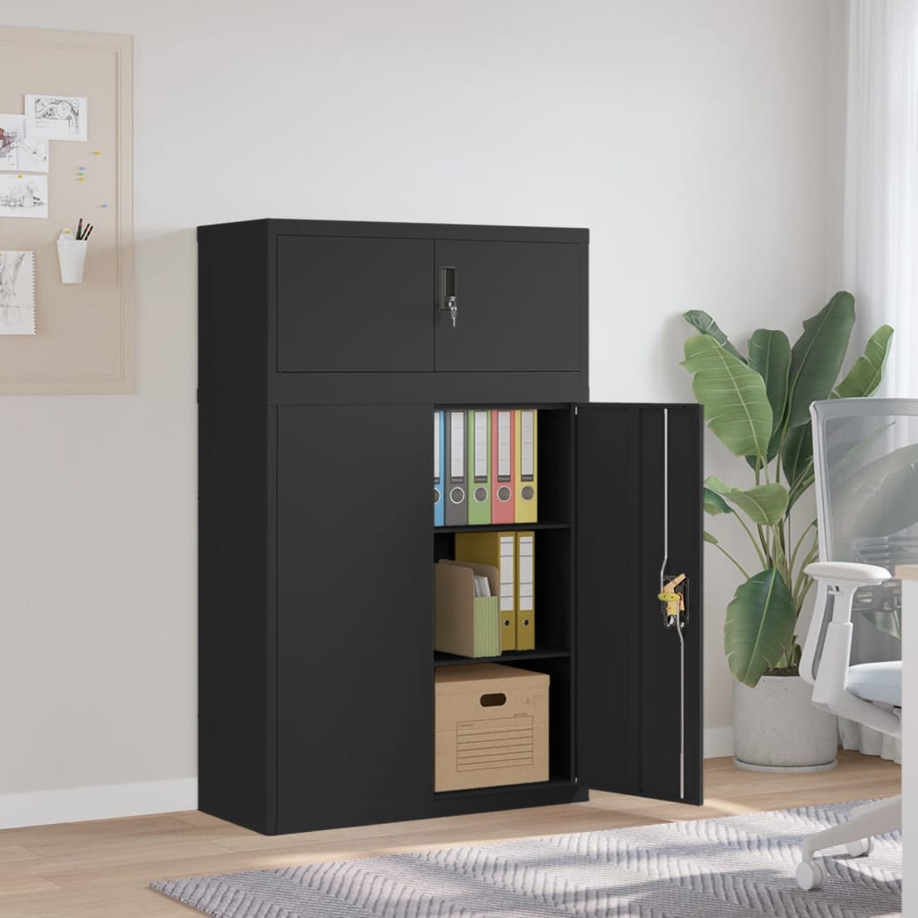 vidaXL Filing Cabinet 90x40x110 cm Steel White