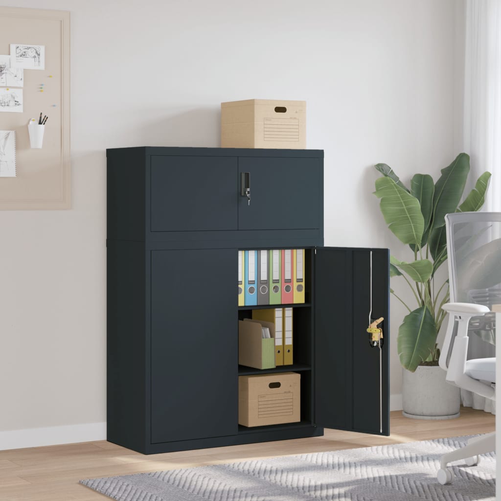 vidaXL Filing Cabinet 90x40x110 cm Steel White