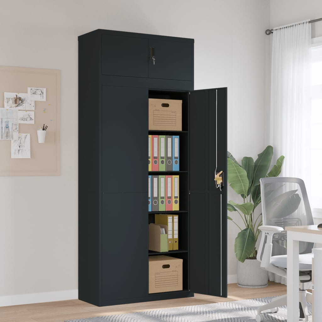 vidaXL Filing Cabinet 90x40x110 cm Steel White