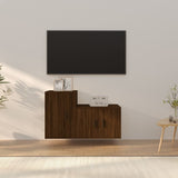 vidaXL 2-delige Tv-meubelset bewerkt hout wit