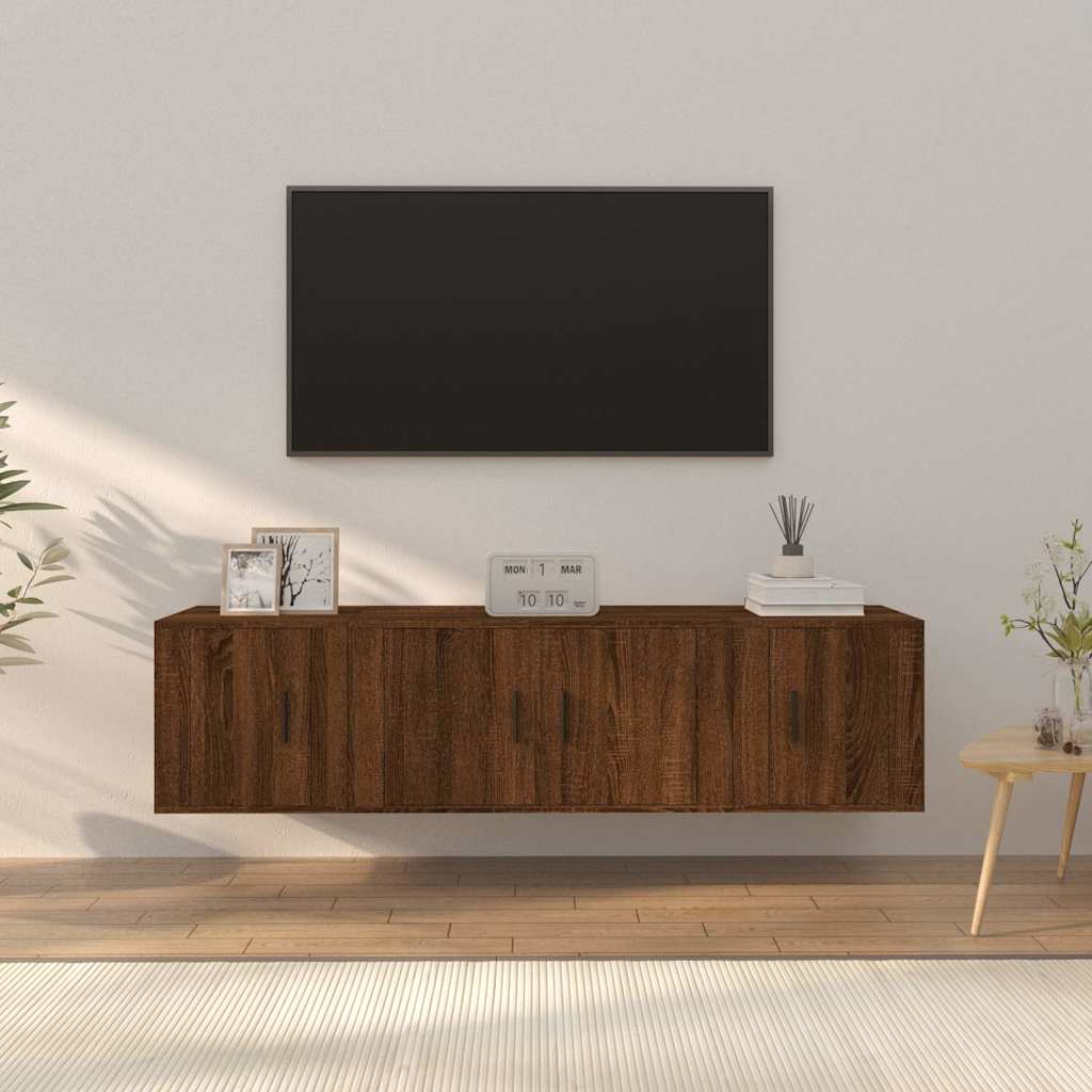 vidaXL 3-delige Tv-meubelset bewerkt hout wit