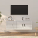 vidaXL 2-delige Tv-meubelset bewerkt hout wit