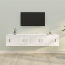 vidaXL 4-delige Tv-meubelset bewerkt hout wit