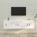 vidaXL 3-Piece TV Cabinet Set Engineered Wood White