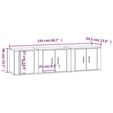 vidaXL 3-Piece TV Cabinet Set Engineered Wood White