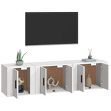 vidaXL 3-Piece TV Cabinet Set Engineered Wood White
