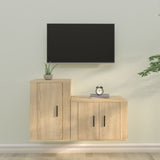 vidaXL 2-delige Tv-meubelset bewerkt hout wit