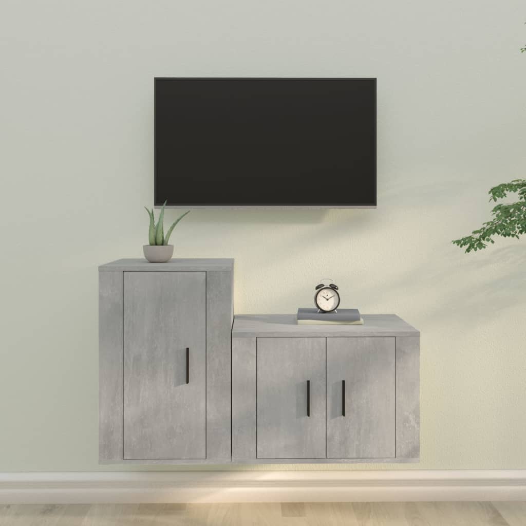 vidaXL 2-delige Tv-meubelset bewerkt hout wit
