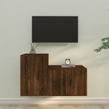 vidaXL 2-delige Tv-meubelset bewerkt hout wit
