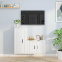 vidaXL 2-Piece TV Cabinet Set Engineered Wood White