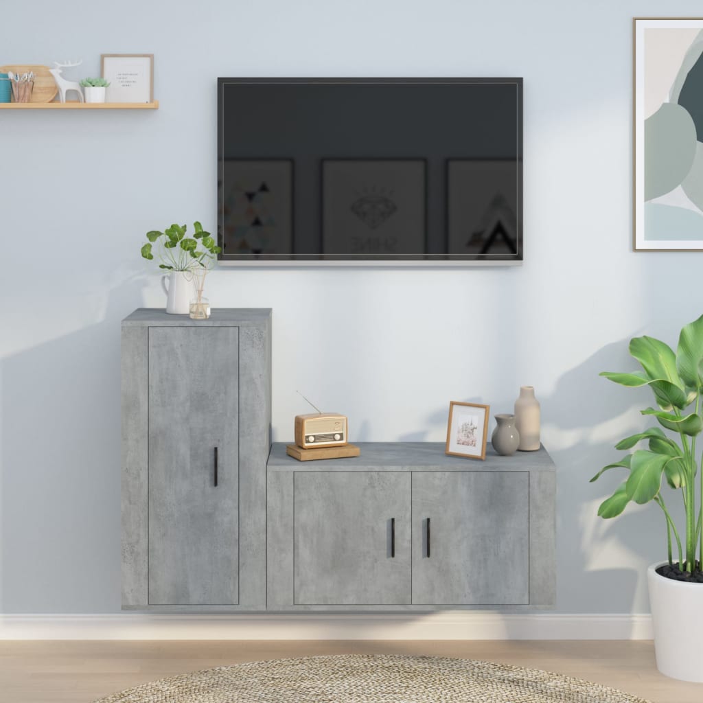 vidaXL 2-delige Tv-meubelset bewerkt hout wit