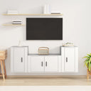 vidaXL 3-delige Tv-meubelset bewerkt hout wit