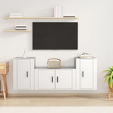 vidaXL 3-delige Tv-meubelset bewerkt hout wit