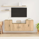vidaXL 3-delige Tv-meubelset bewerkt hout wit