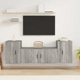 vidaXL 3-delige Tv-meubelset bewerkt hout wit