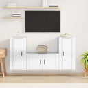 vidaXL 3-delige Tv-meubelset bewerkt hout wit