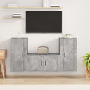 vidaXL 3-delige Tv-meubelset bewerkt hout wit