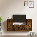 vidaXL 3-delige Tv-meubelset bewerkt hout wit