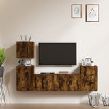 vidaXL 5-delige Tv-meubelset bewerkt hout wit