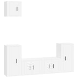 vidaXL 5-Piece TV Cabinet Set Engineered Wood White