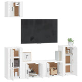vidaXL 5-Piece TV Cabinet Set Engineered Wood White