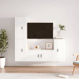 vidaXL 4-delige Tv-meubelset bewerkt hout wit