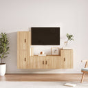 vidaXL 4-delige Tv-meubelset bewerkt hout wit