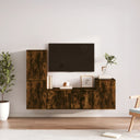vidaXL 4-delige Tv-meubelset bewerkt hout wit