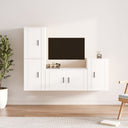 vidaXL 4-Piece TV Cabinet Set Engineered Wood High Gloss White