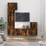 vidaXL 5-delige Tv-meubelset bewerkt hout wit