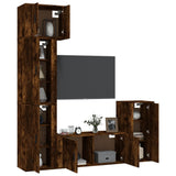 vidaXL 5-delige Tv-meubelset bewerkt hout wit