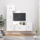 vidaXL 5-delige Tv-meubelset bewerkt hout wit