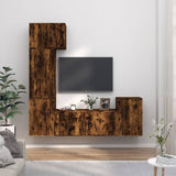 vidaXL 5-delige Tv-meubelset bewerkt hout wit