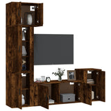 vidaXL 5-delige Tv-meubelset bewerkt hout wit