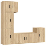 vidaXL 5-delige Tv-meubelset bewerkt hout wit