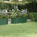 vidaXL Garden Planter 114x40x36 cm Galvanized Steel Green
